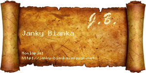 Janky Bianka névjegykártya