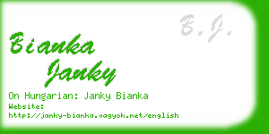bianka janky business card